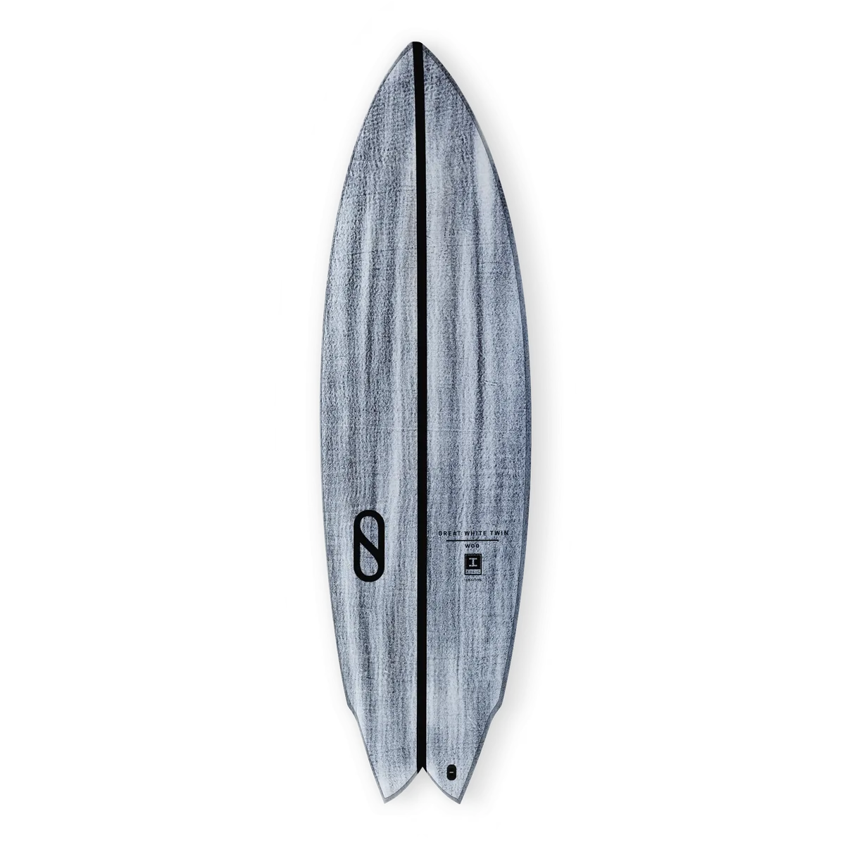 Firewire Great White Twin, prancha twin de performance desenhada por Kelly Slater com o shaper Mike Woo, com rabeta swallow e três caixas de quilha